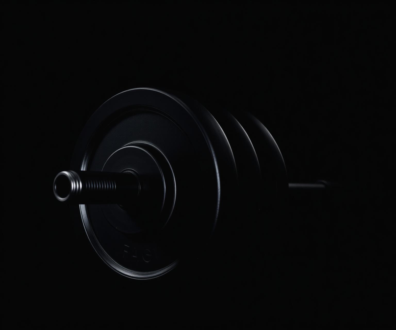 Loaded olympic barbell in dramatic studio light